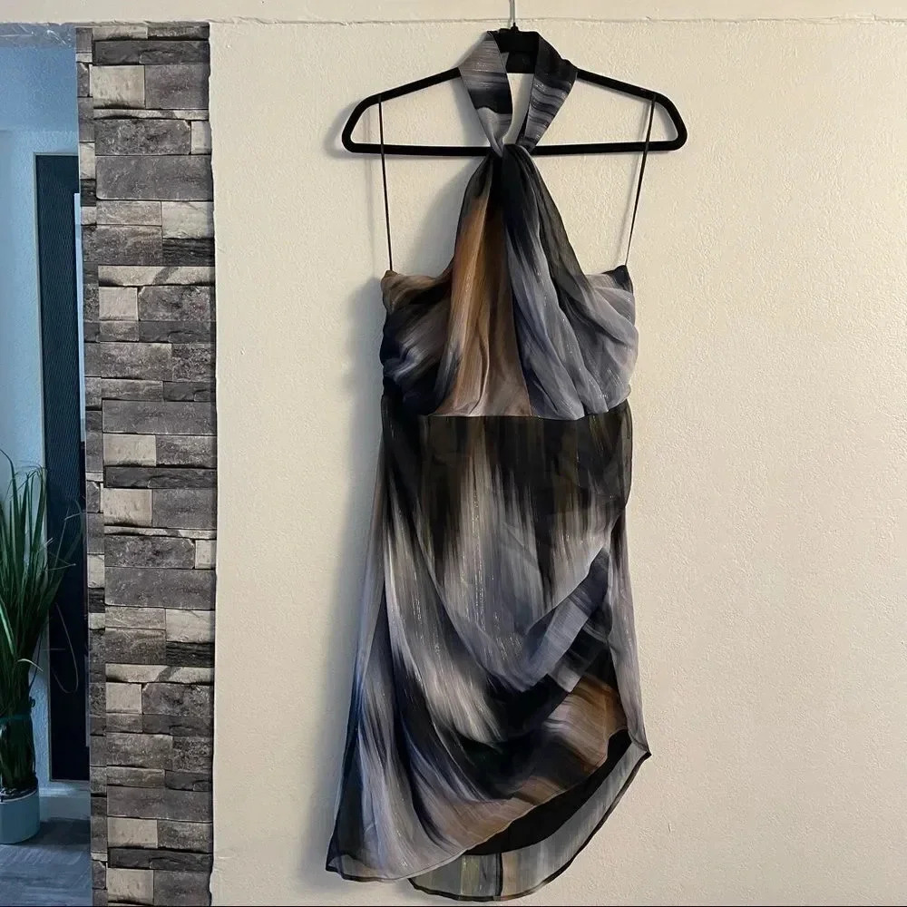ONE33 SOCIAL MULTI COLOR HALTER TOP DRESS - Picture 4 of 16